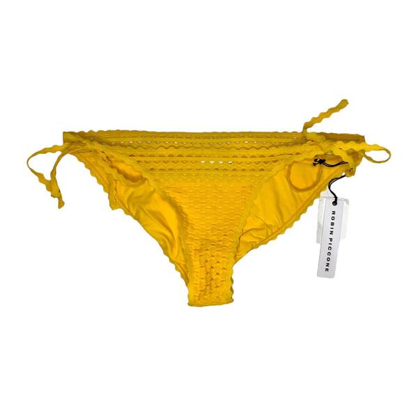 Robin Piccone Chira‎ Tie Side Hipster Bikini sun glow Bottom L NEW #190361 - Picture 2 of 7